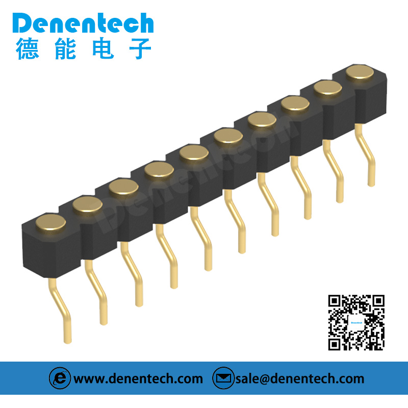Denentech customized 3.0MM H2.5MM single row female right angle SMT pogo pin